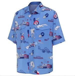 Antigua Light Blue Texas Rangers Shirt